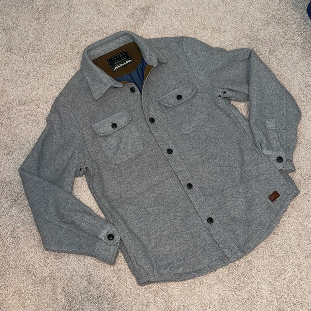 Jachs Gray Wool Black Button Down Jacket Men's Small